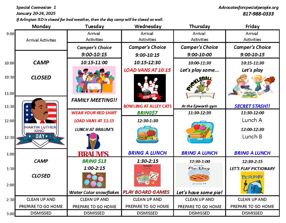 Sample Schedule<br />
