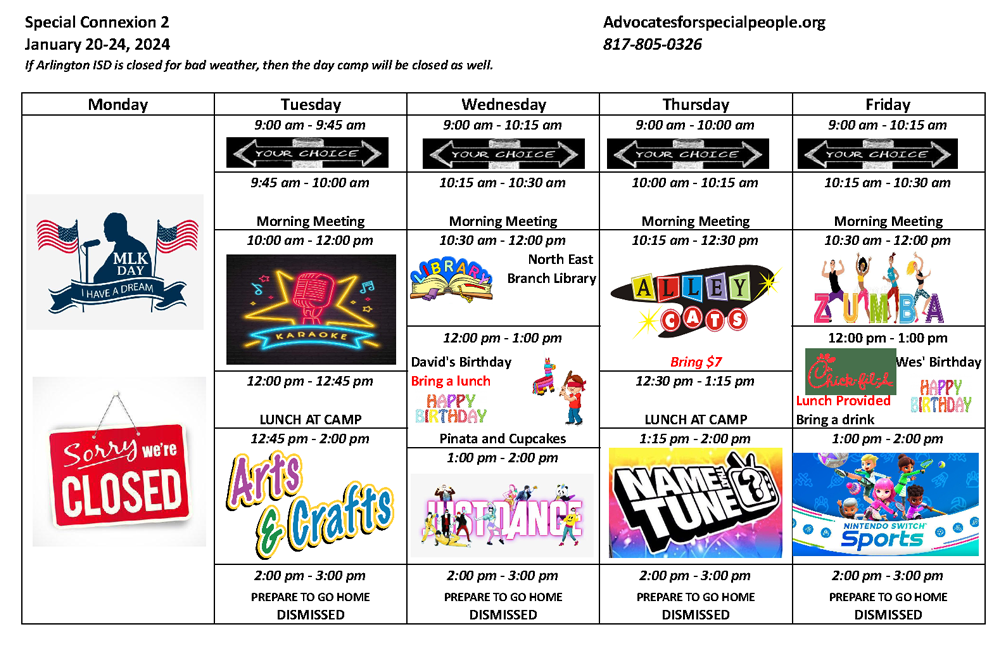 Sample Schedule<br />
