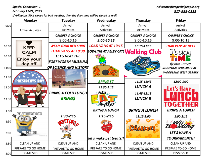 Sample Schedule<br />
