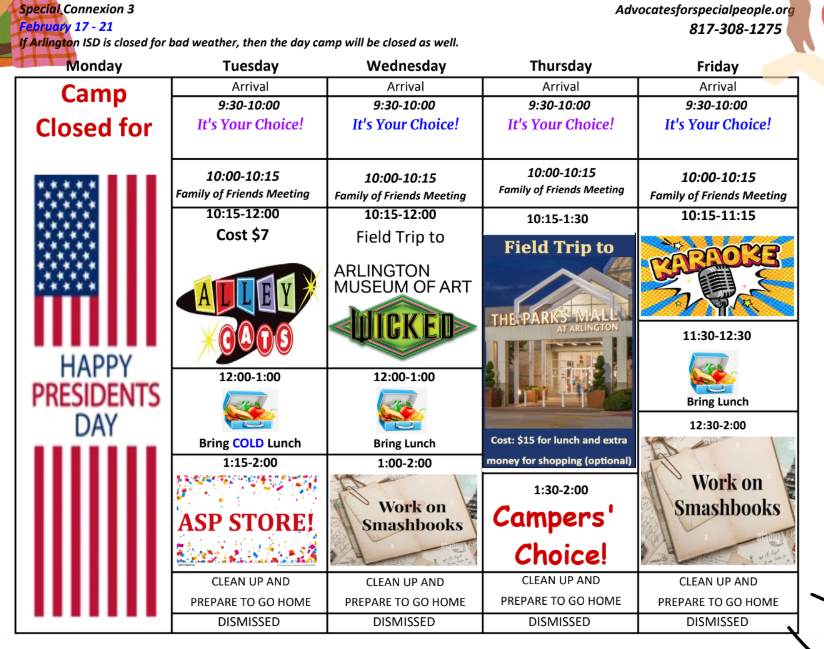 Sample Schedule<br />
