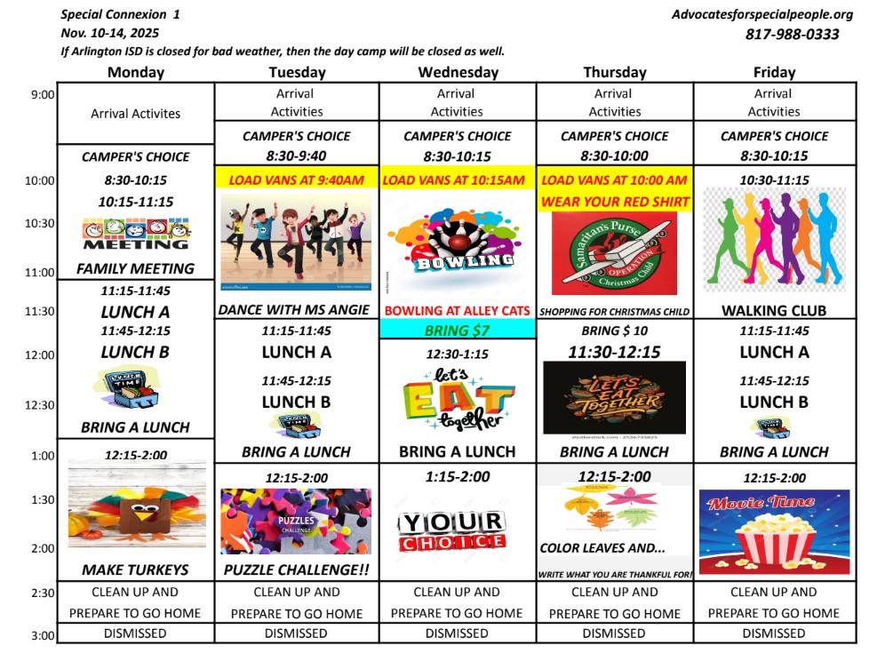 Sample Schedule<br />
