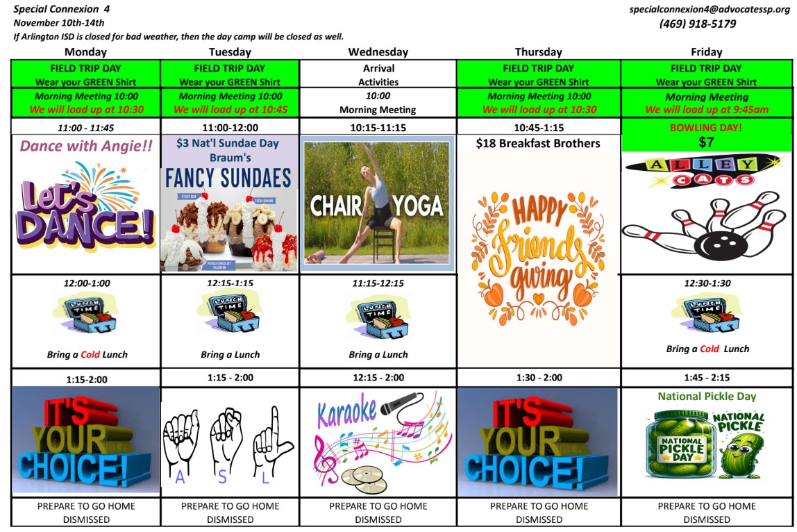 Sample Schedule<br />

