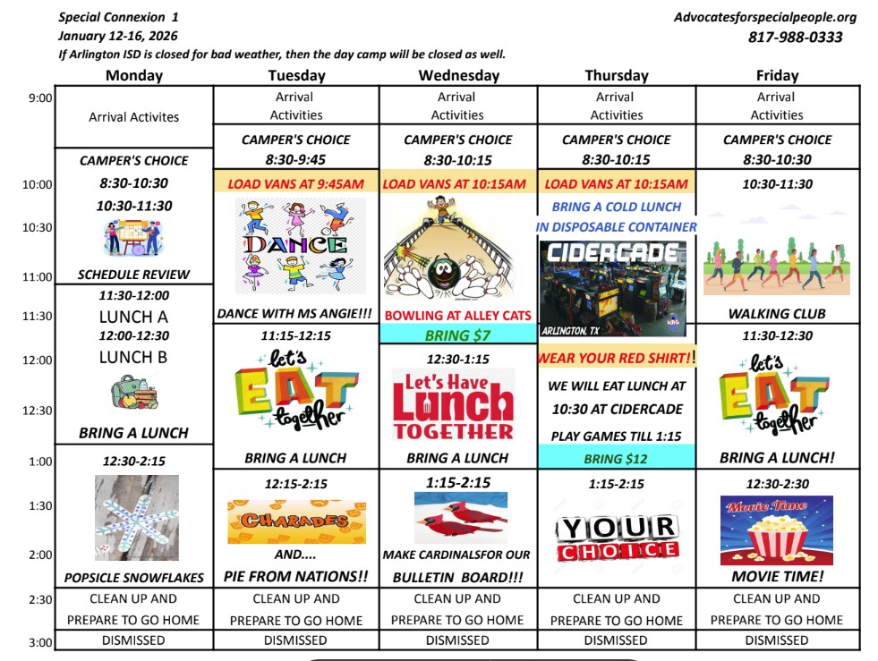 Sample Schedule<br />
