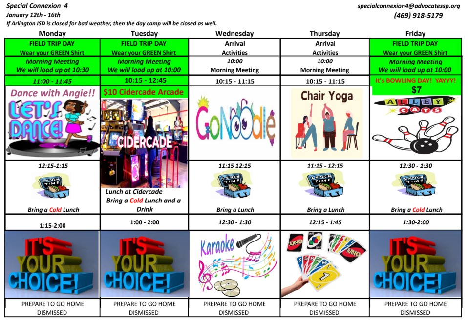 Sample Schedule<br />
