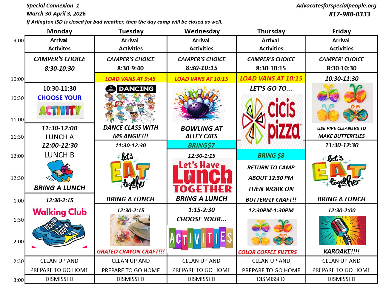 Sample Schedule<br />
