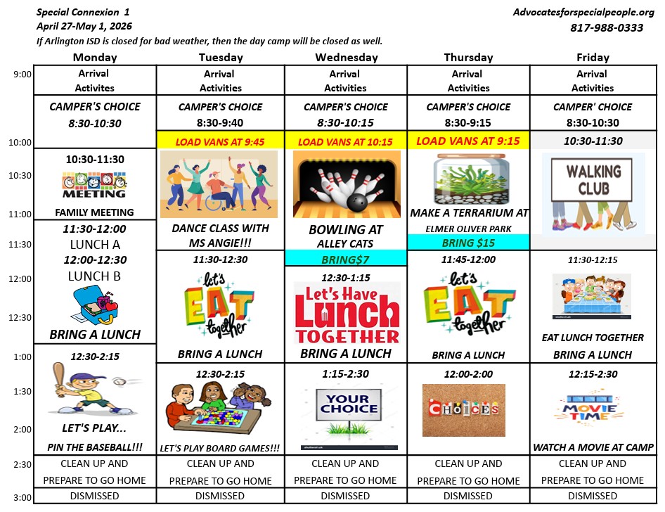 Sample Schedule<br />
