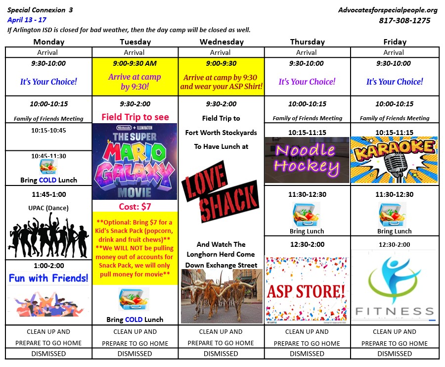 Sample Schedule<br />

