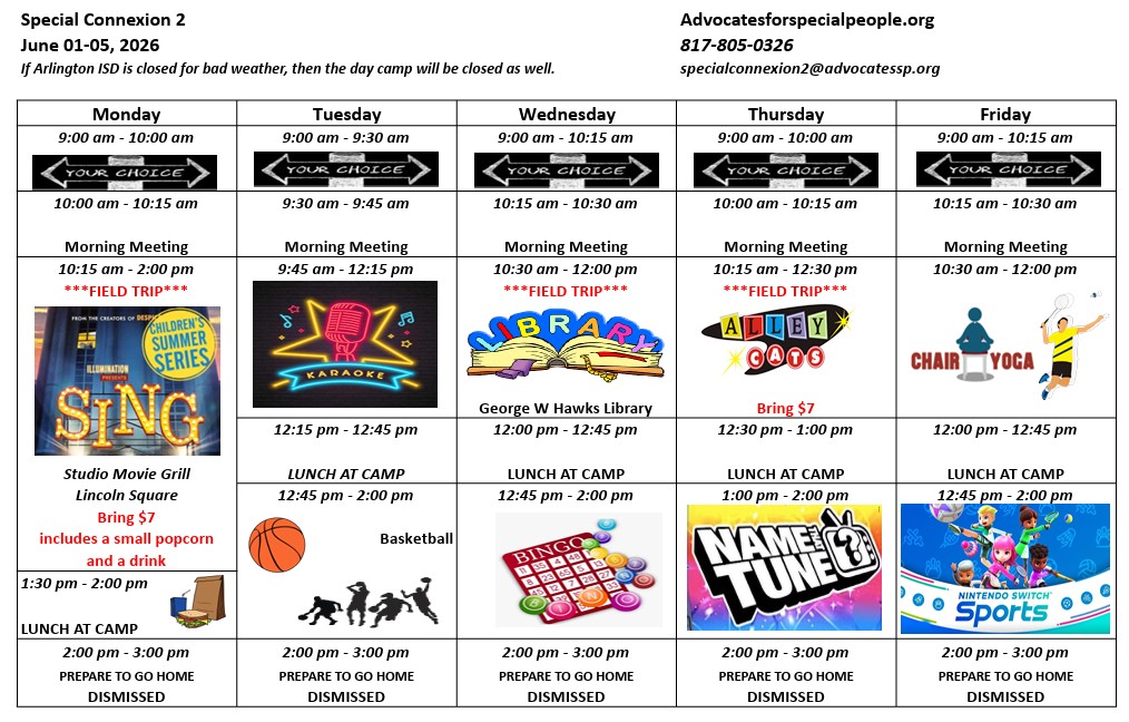 Sample Schedule<br />
