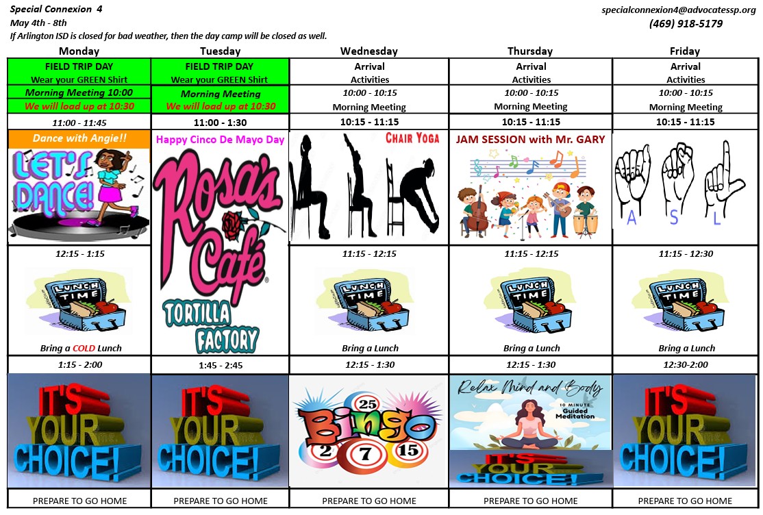 Sample Schedule<br />
