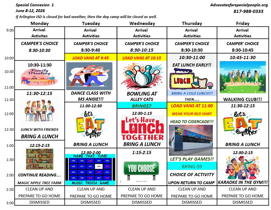 Sample Schedule<br />
