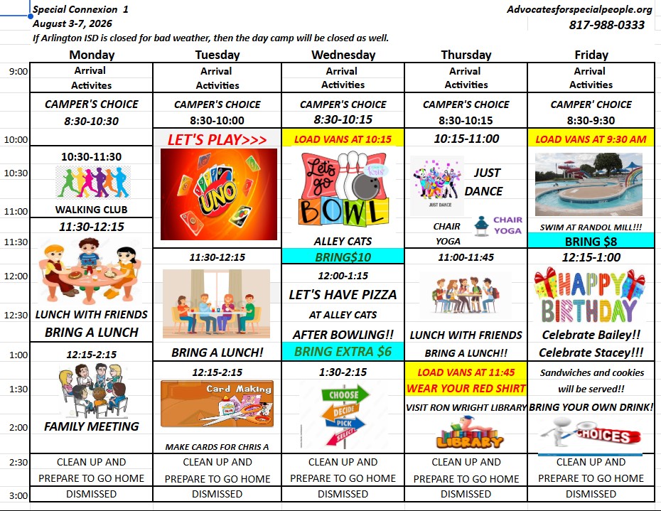Sample Schedule<br />
