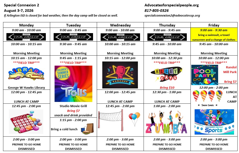 Sample Schedule<br />
