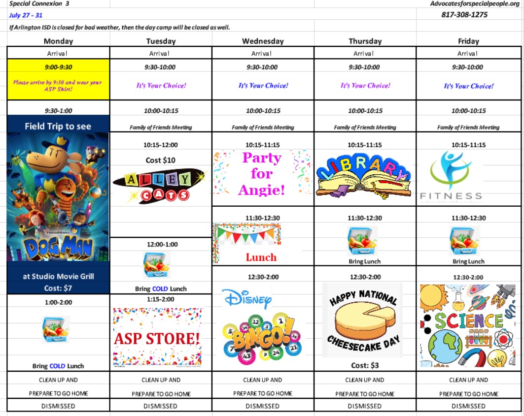 Sample Schedule<br />
