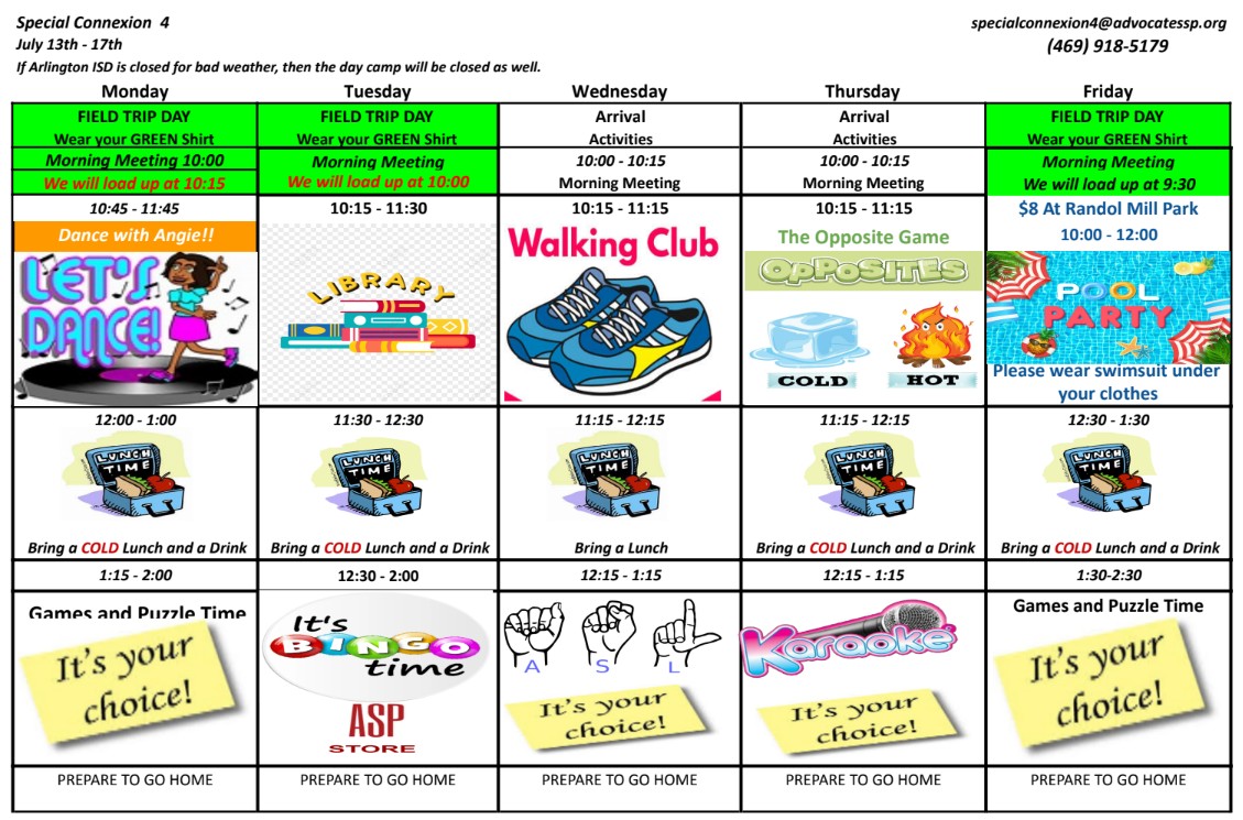 Sample Schedule<br />
