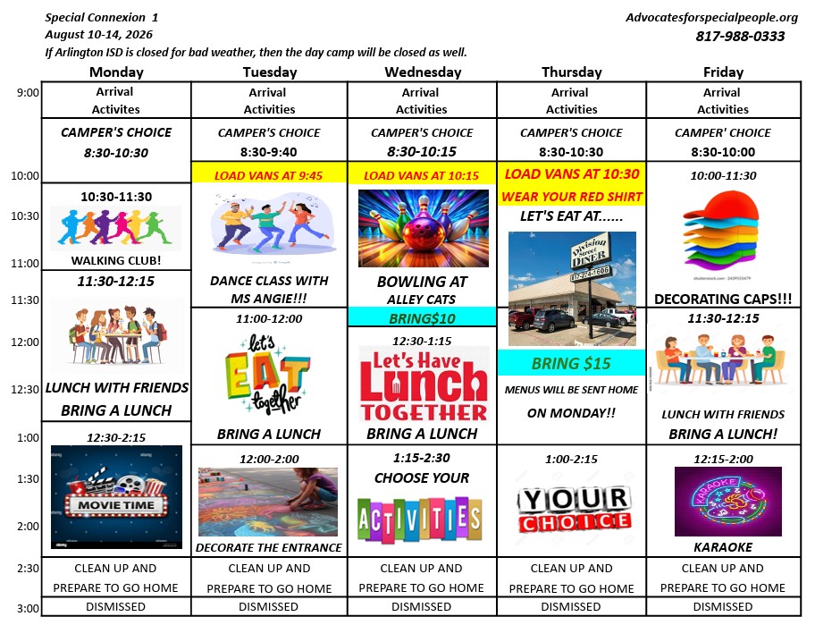 Sample Schedule<br />
