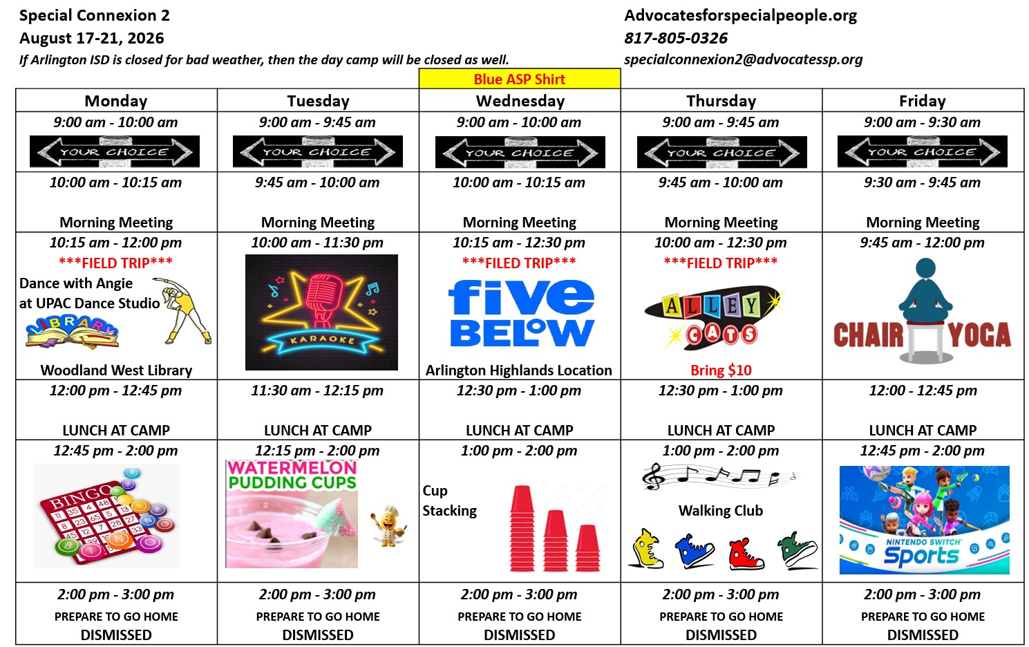 Sample Schedule<br />
