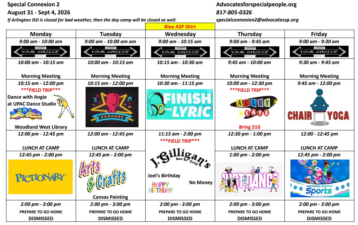 Sample Schedule<br />
