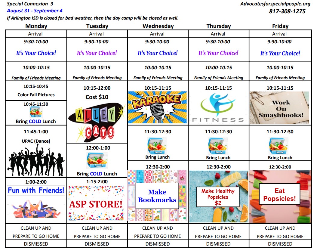 Sample Schedule<br />
