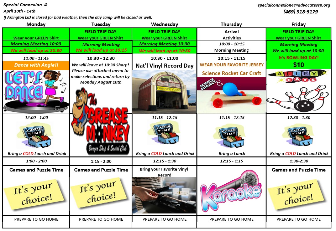 Sample Schedule<br />
