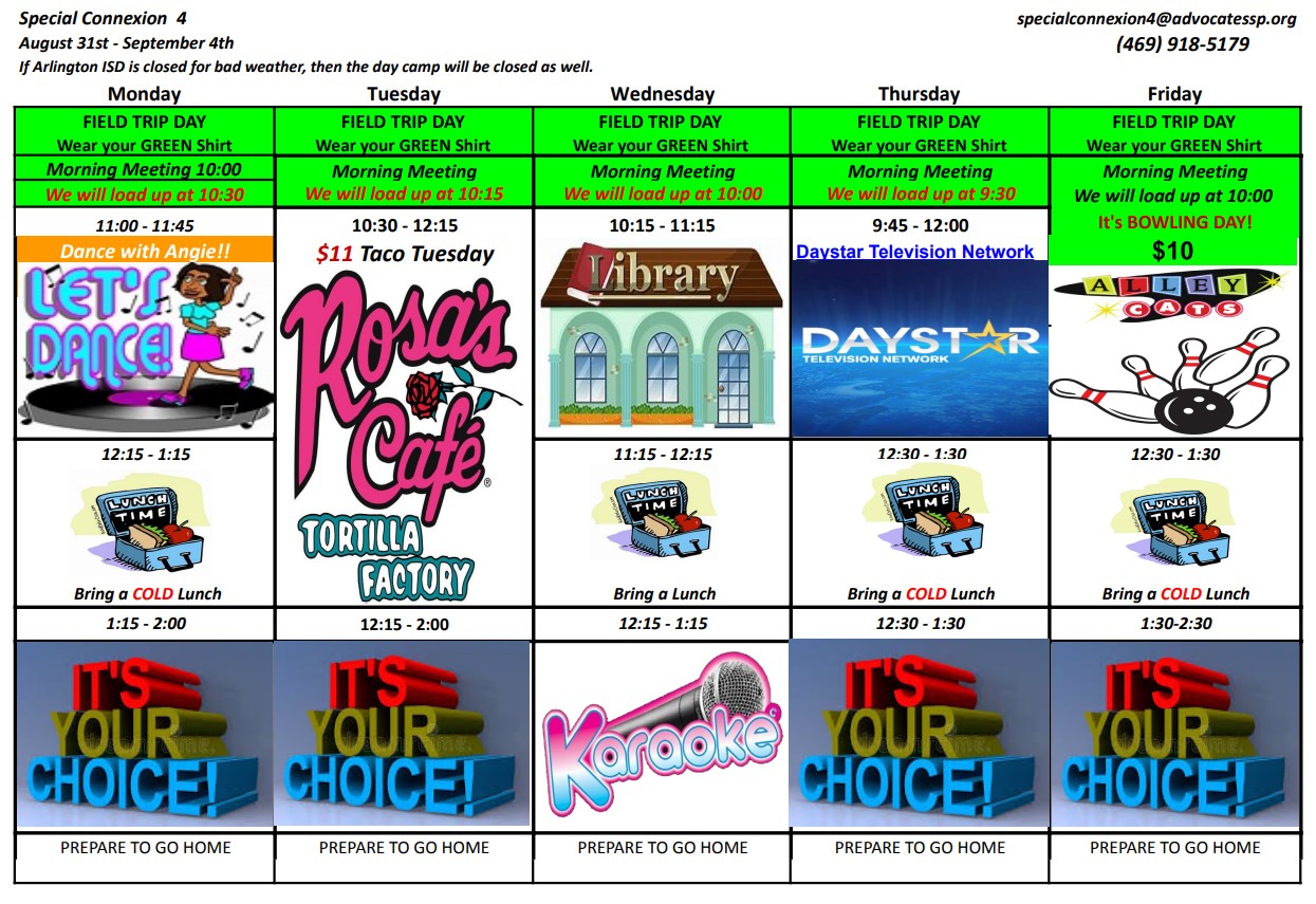 Sample Schedule<br />
