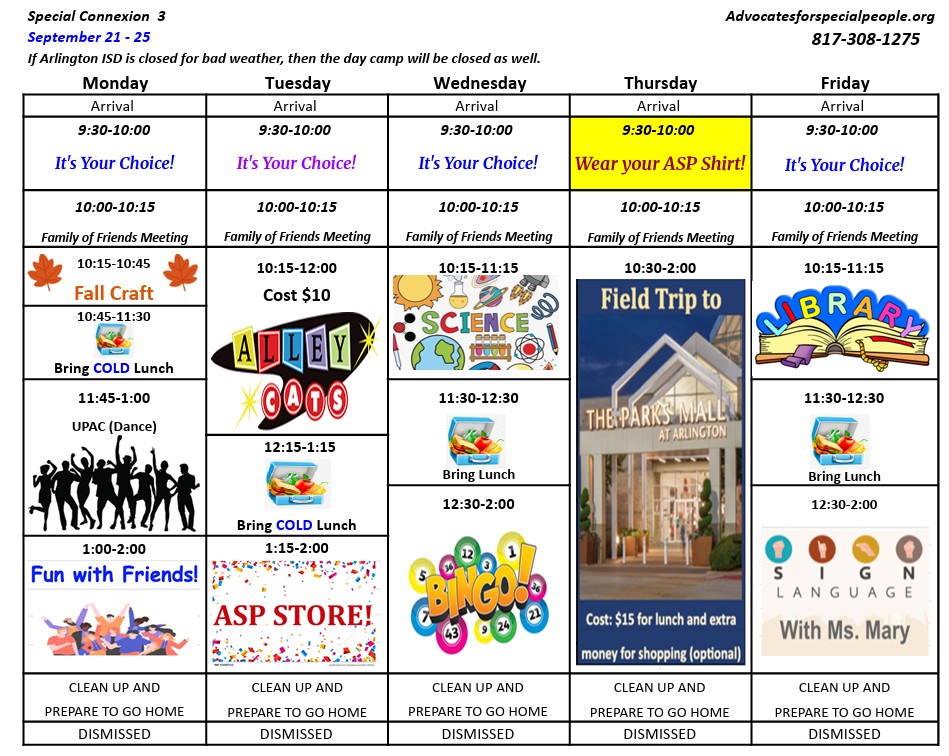 Sample Schedule<br />
