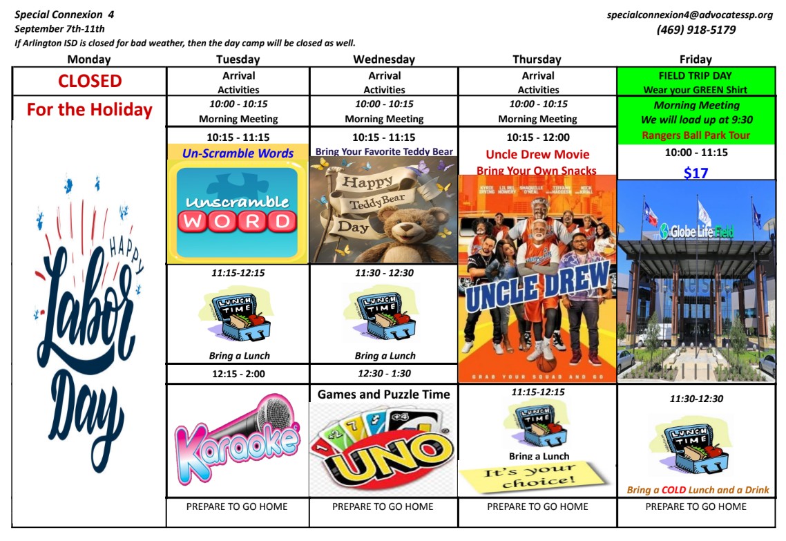 Sample Schedule<br />
