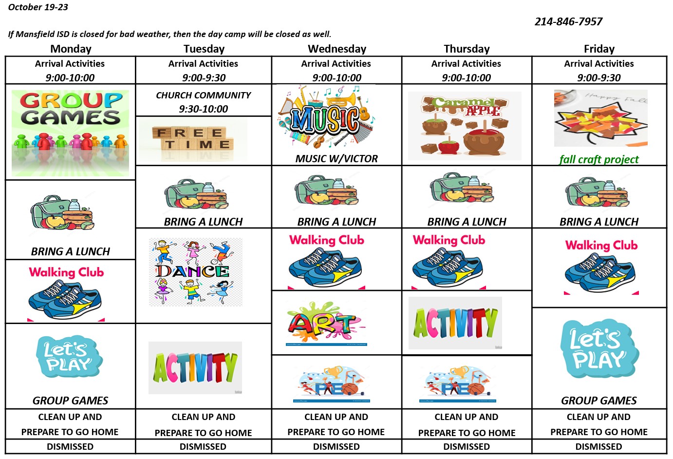Connection Five August Schedule