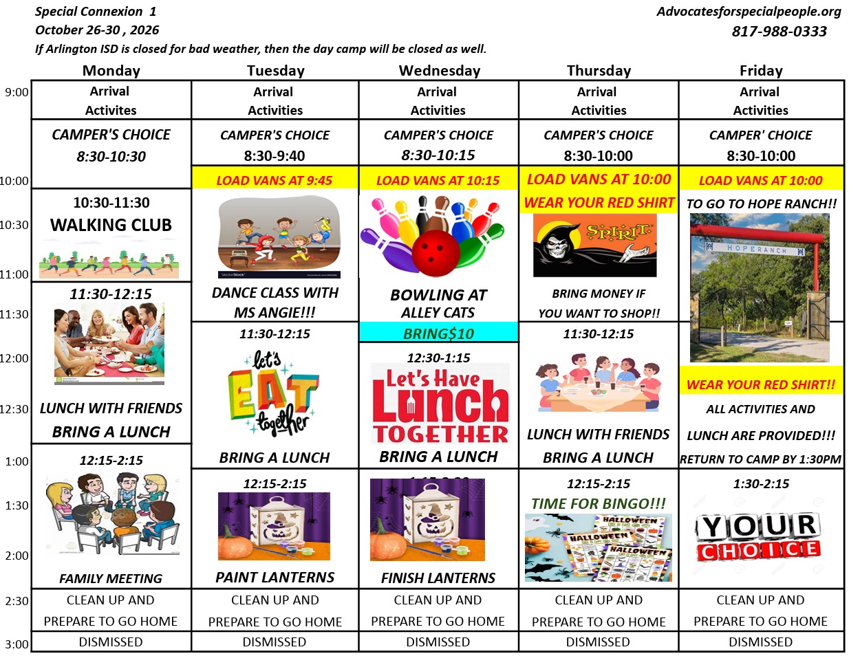 Sample Schedule<br />

